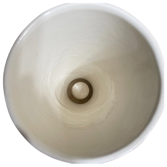 Cone Candle Holder/Vase-White with Gold Stripes MCM Space Age, 10.25” Tall - Picture 7 of 8